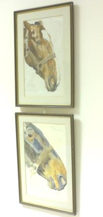 Paintings on display as part of the war horse exhibition